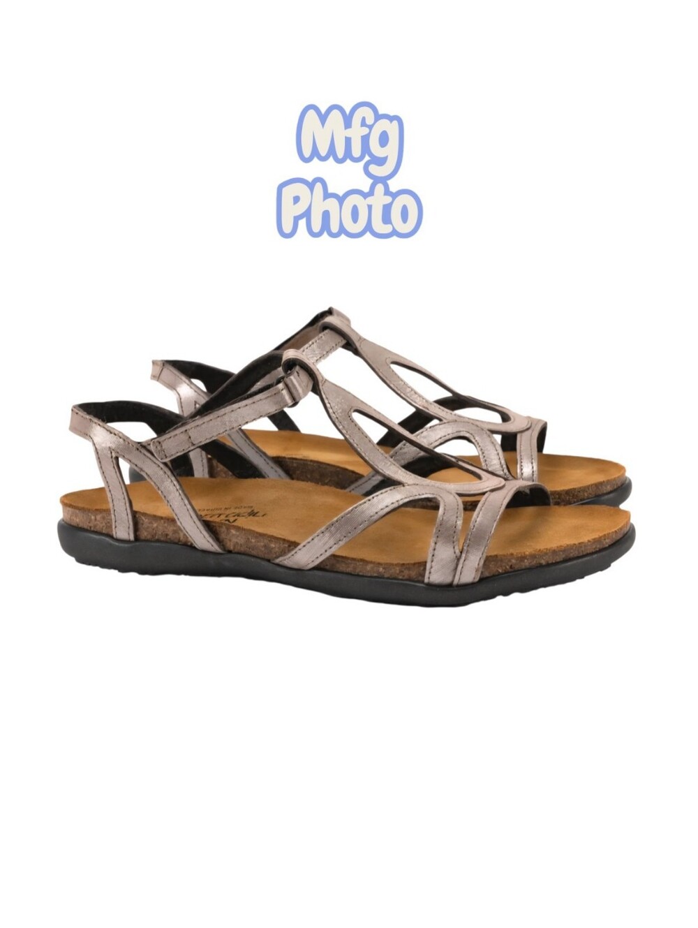 NAOT Dorith Silver Leather, Womens 39 EU (8-8.5 US)